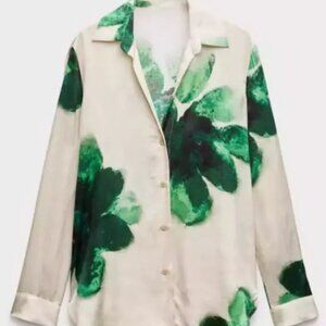 ZARA SILKY OVERSIZED BLOUSE - NWT